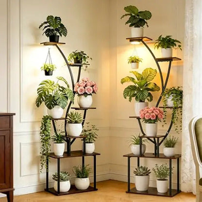 7 Tier Plant Stand With LED Grow Lights Corner Shelf - Image 6