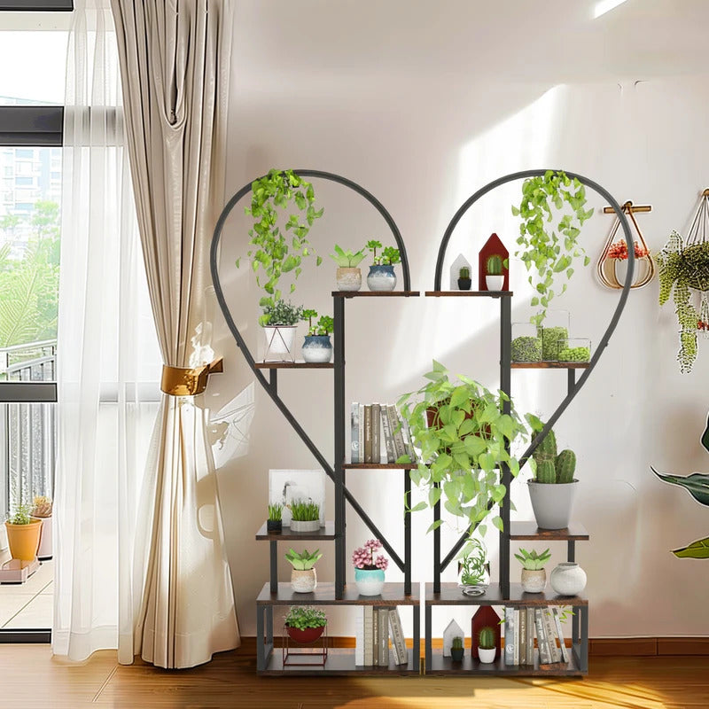 6 Tier Plant Stand Heart Shaped Tall Plant Storage Shelf 6 Tiers - Image 4