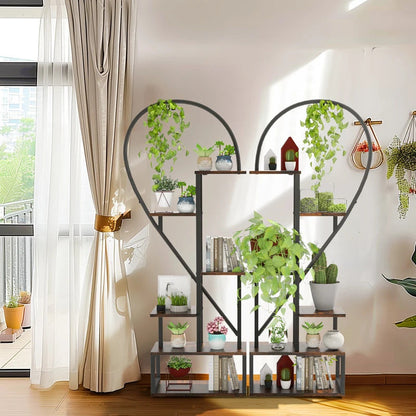 6 Tier Plant Stand Heart Shaped Tall Plant Storage Shelf 6 Tiers - Image 4